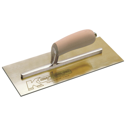Picture of 12" x 5" Golden Stainless Steel Finish Trowel with Camel Back Wood Handle