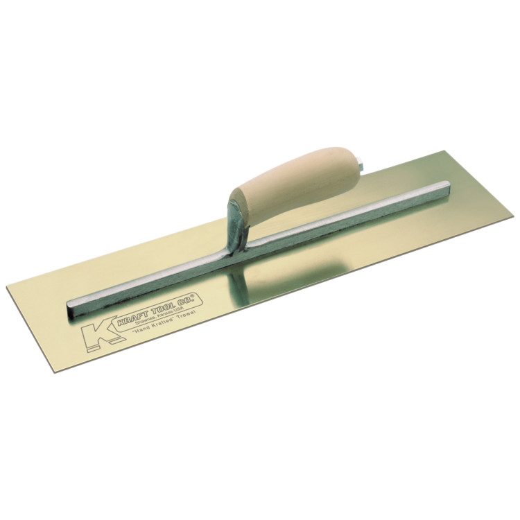 Kraft Tool Co- 16" x 3" Golden Stainless Steel Cement Trowel with Camel