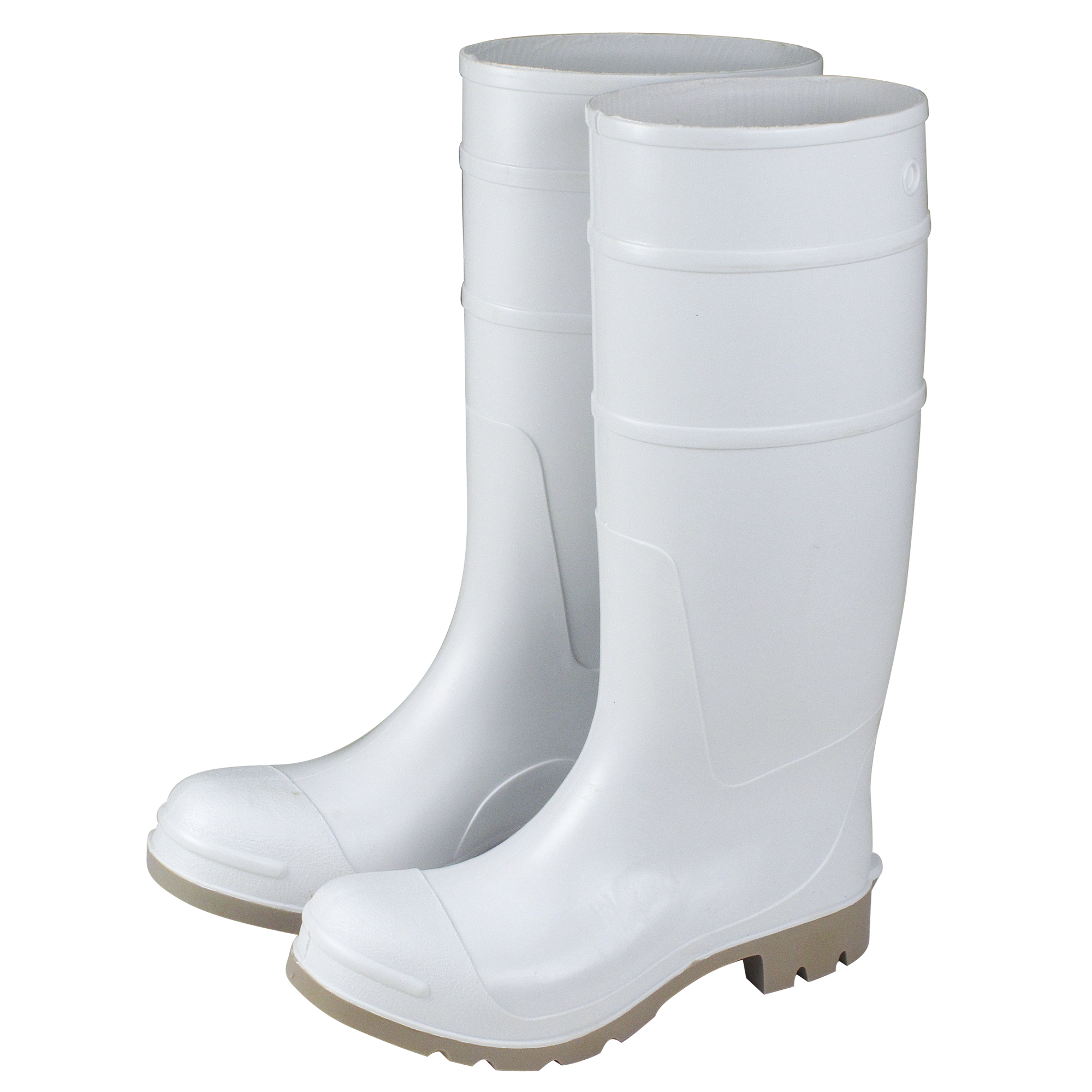white vinyl boots