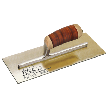 Picture of 14" x 5" Elite Series Five Star™ Golden Stainless Steel Drywall Trowel with Leather Handle