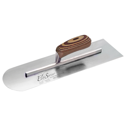 Picture of 20" x 5" Elite Series Five Star™ Carbon Steel Round Front/Square Back Trowel with Laminated Wood Handle