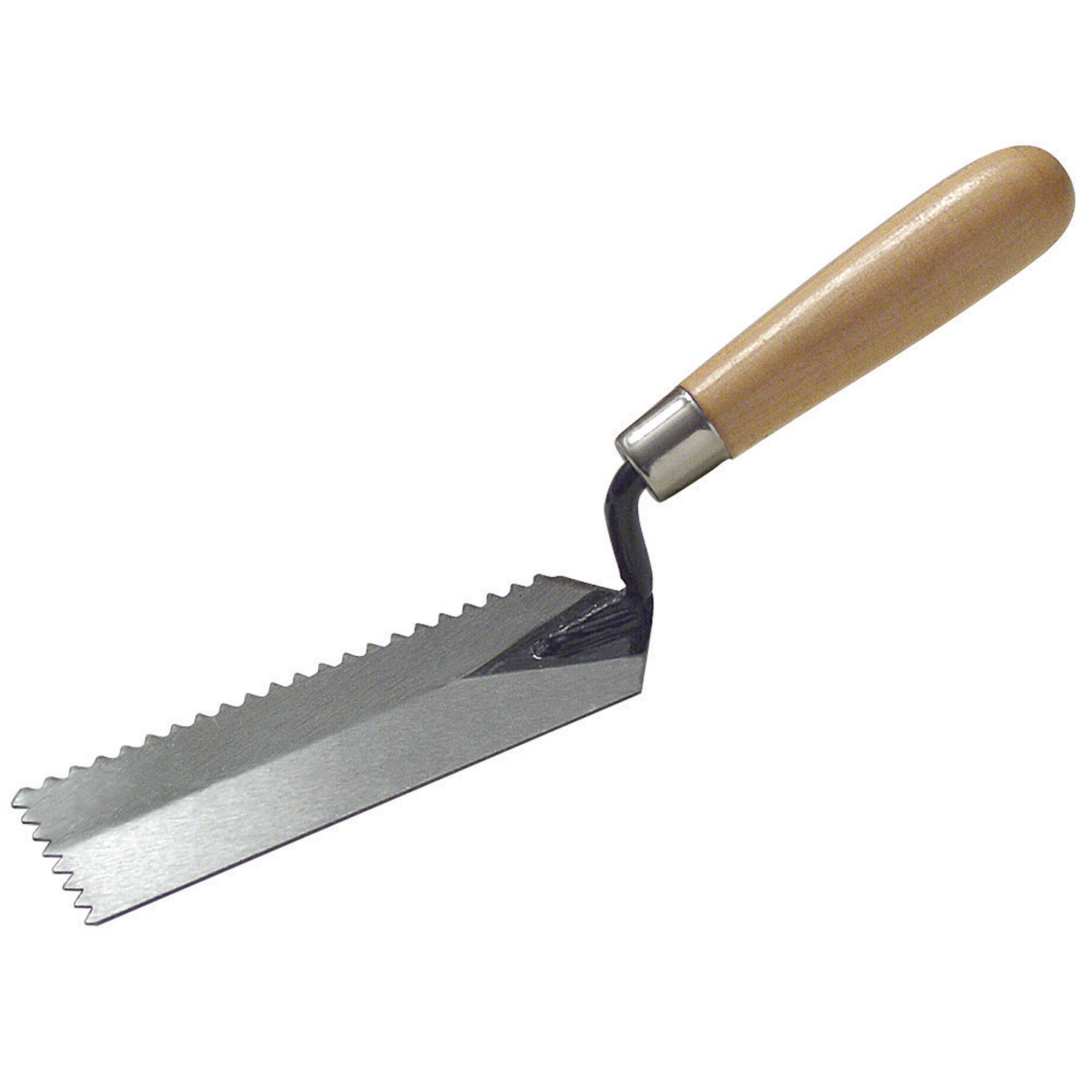 Kraft Tool Co 1/4" x 3/16" VNotch Margin Trowel with Wood Handle