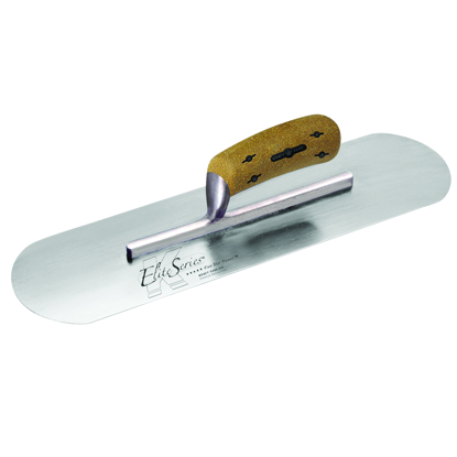 Picture of Elite Series Five Star™ 14" x 4" Carbon Steel Pool Trowel with Cork Handle on a Short Shank