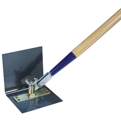 Picture of 9" x 9" 1/2"R 4"Lip Blue Steel Walking Cove Tool with Handle