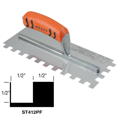 Picture of 1/2" x 1/2" x 1/2" Square Notch Trowel with ProForm® Handle