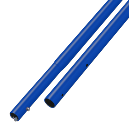 Picture of 8' Blue Powder Coated Swaged Button Handle - 1-3/8" Diameter