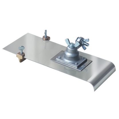 Picture of 5" x 12"  3/8"R, 3/4"D Stainless Steel Edger with Adjustable Groover with All-Angle Bracket