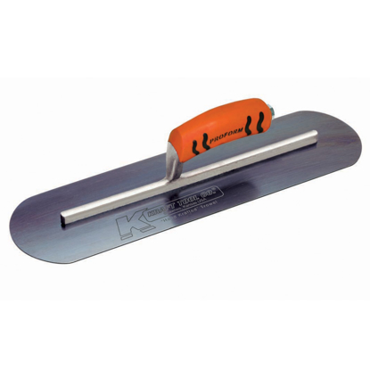 Picture of 12" x 3" Blue Steel Round End Burn Trowel with ProForm® Handle
