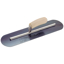 Picture of 14" x 3" Blue Steel Round End Burn Trowel with Camel Back Wood Handle