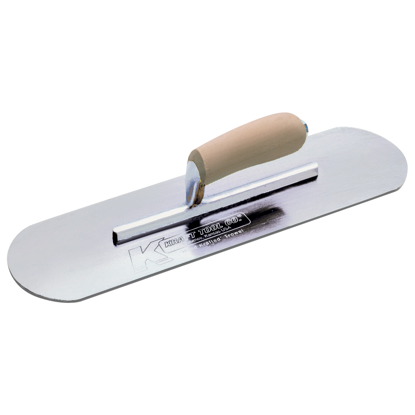 Picture of 16" x 3" Chrome No Burn Pool Trowel with Camel Back Wood Handle