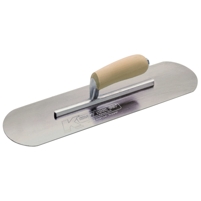 Picture of 16" x 4" Carbon Steel Pool Trowel - 5 Rivets with Short Shank and Camel Back Wood Handle