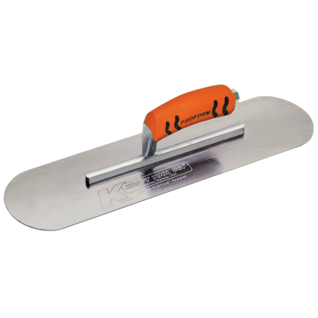 Picture of 16" x 4" Carbon Steel Pool Trowel with a ProForm® Handle on a Short Shank
