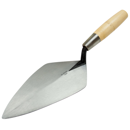 Picture of W. Rose™ 9” Wide London Brick Trowel with Low Lift Shank on a 6" Wood Handle