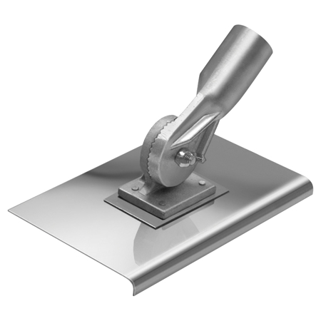 Picture of 8" x 8" 3/4"R Stainless Steel Walking Seamer/Edger with Threaded Handle Socket