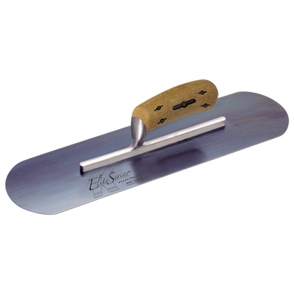Picture of Elite Series Five Star™ 14" x 4" Blue Steel Pool Trowel with Cork Handle on a Short Shank