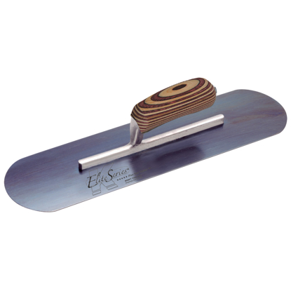 Picture of Elite Series Five Star™ 14" x 4" Blue Steel Pool Trowel with Laminated Wood Handle on a Short Shank