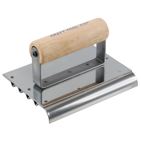 Picture of 6" x 4-1/2" 1/4" R Edger Safety Step Edger/Groover with Wood Handle